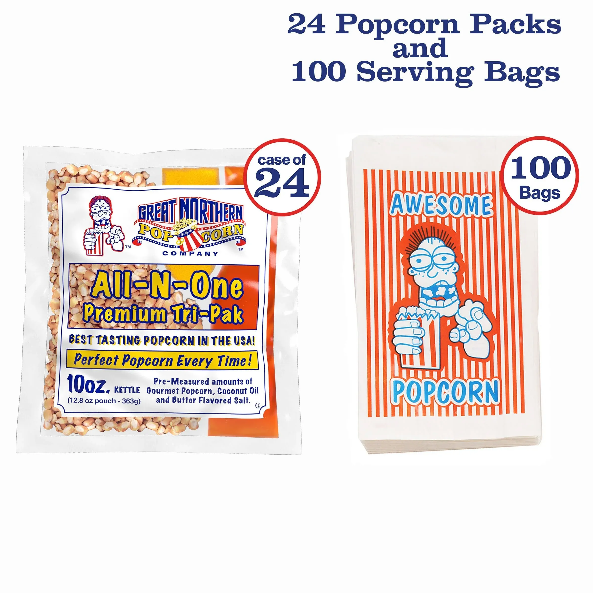 Great Northern Popcorn Company Antique Style Popcorn Popper 8 oz Packs Kernel...