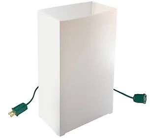 LumaBase Set of 10 White Electric Luminarias