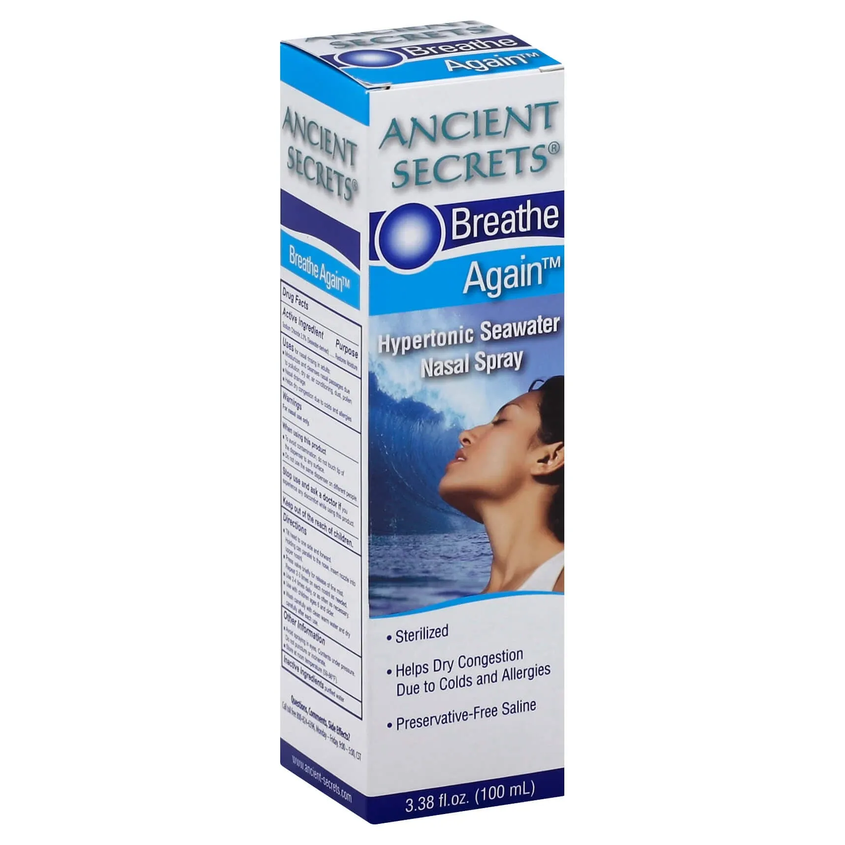 Ancient Secrets Hypertonic Seawater Nasal Spray 3.38 fl oz Spray