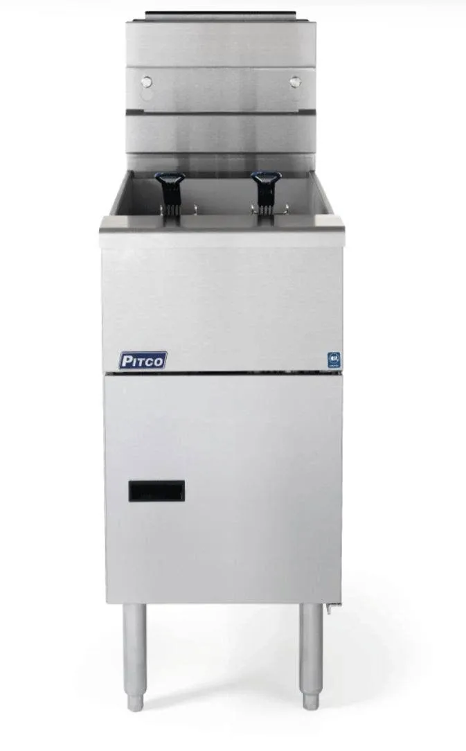 Pitco® SG14-S Natural Gas 40-50 lb. Stainless Steel Floor Fryer - 110,000 BTU