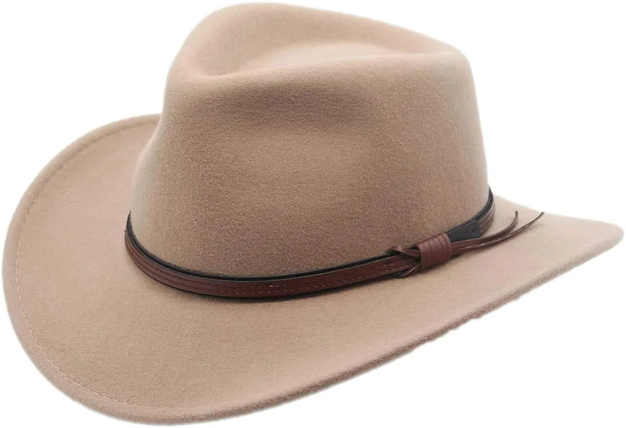 Denver Crushable Wool Felt Outback Western Style Cowboy Hat by Silver Canyon