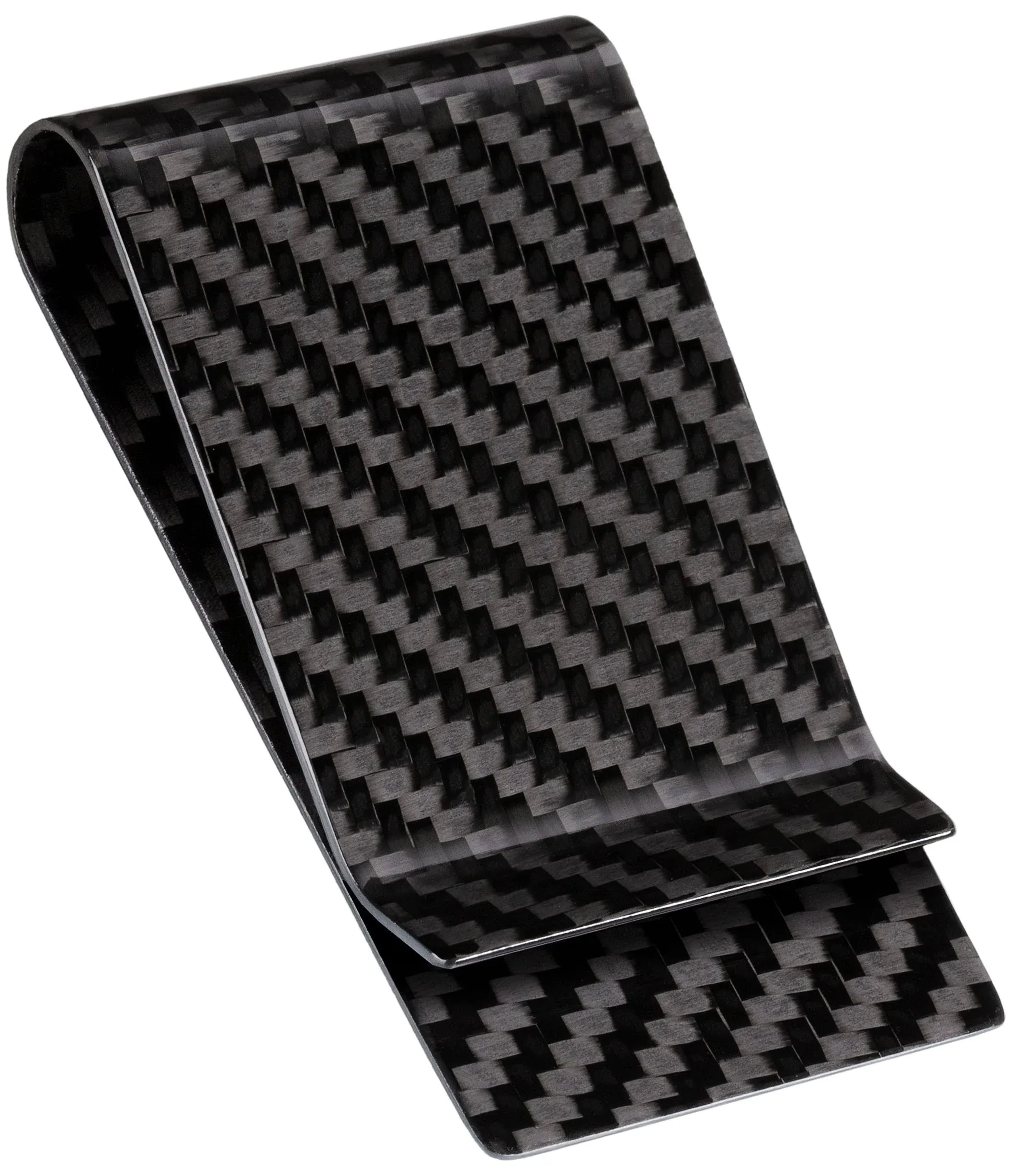 Carbon Fiber Money Clip - 3K Weave - Front Pocket Minimalist Strong and Lightweight Wallet Black Glossy