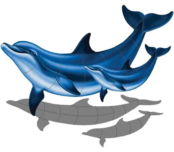 Bottlenose Dolphin Swimming Pool Mosaic