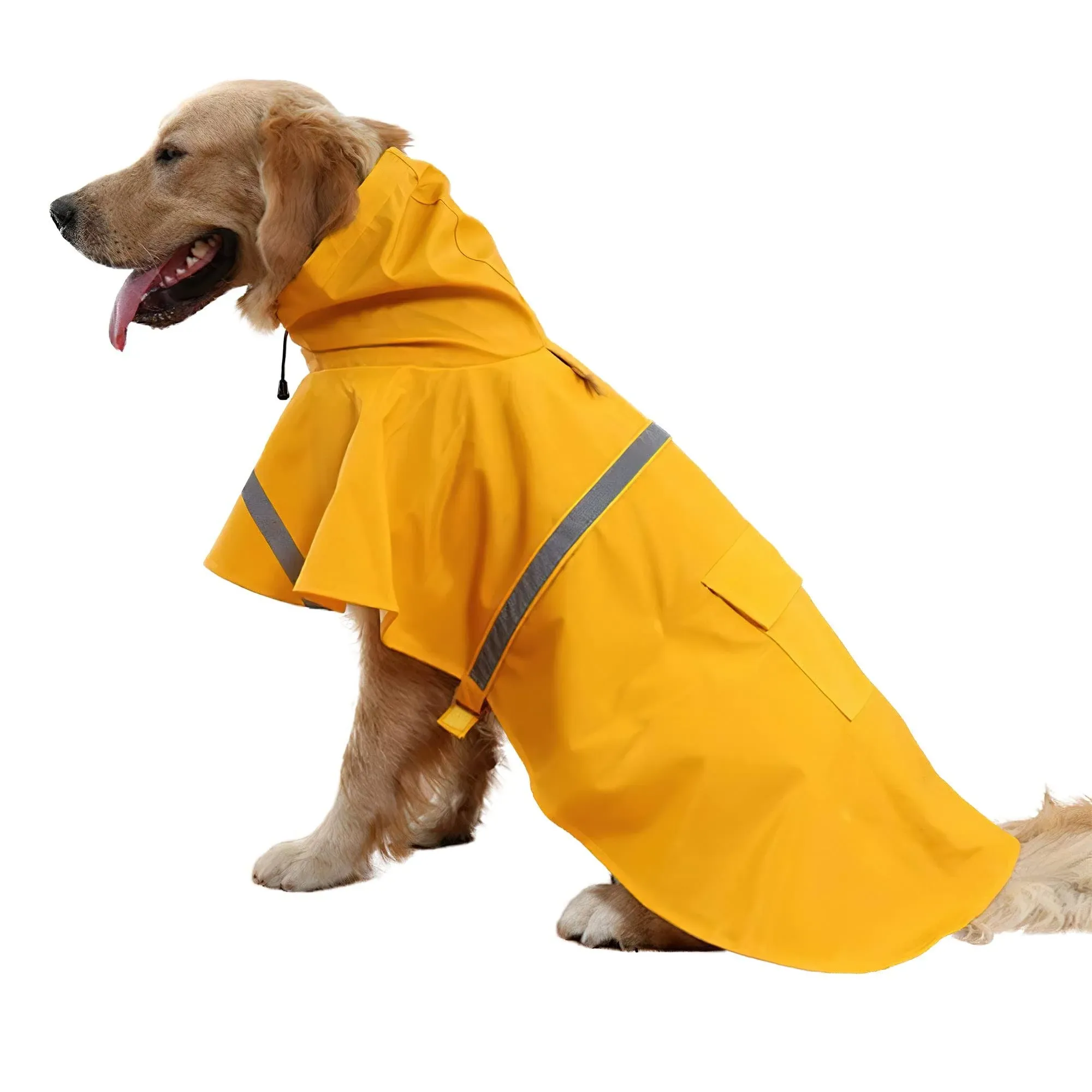 Large Dog Raincoat Adjustable Pet Water Proof Clothes Lightweight Rain Jacket...