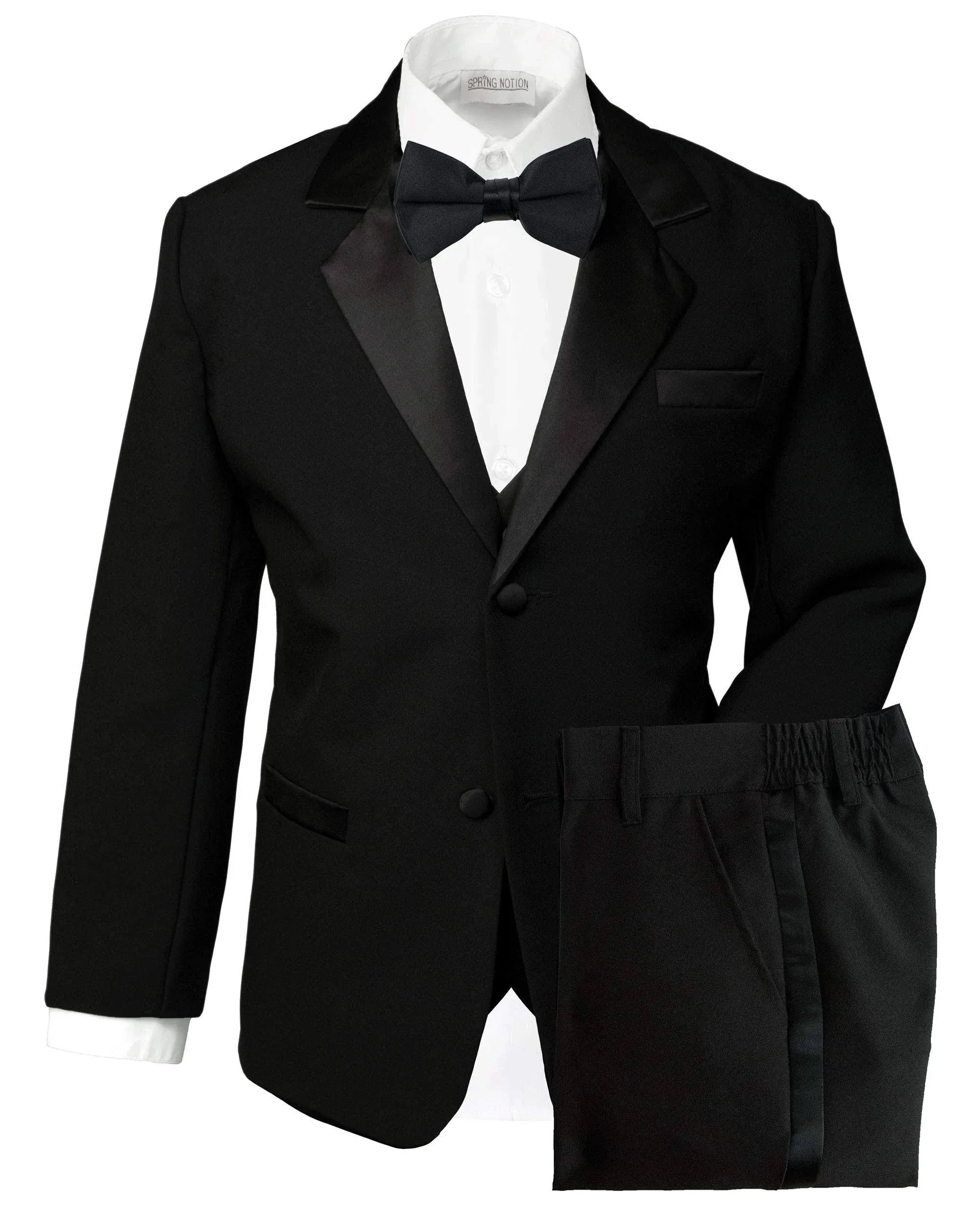 Spring Notion Boys' Classic Fit Tuxedo Set Black, Boy's, Size: 14