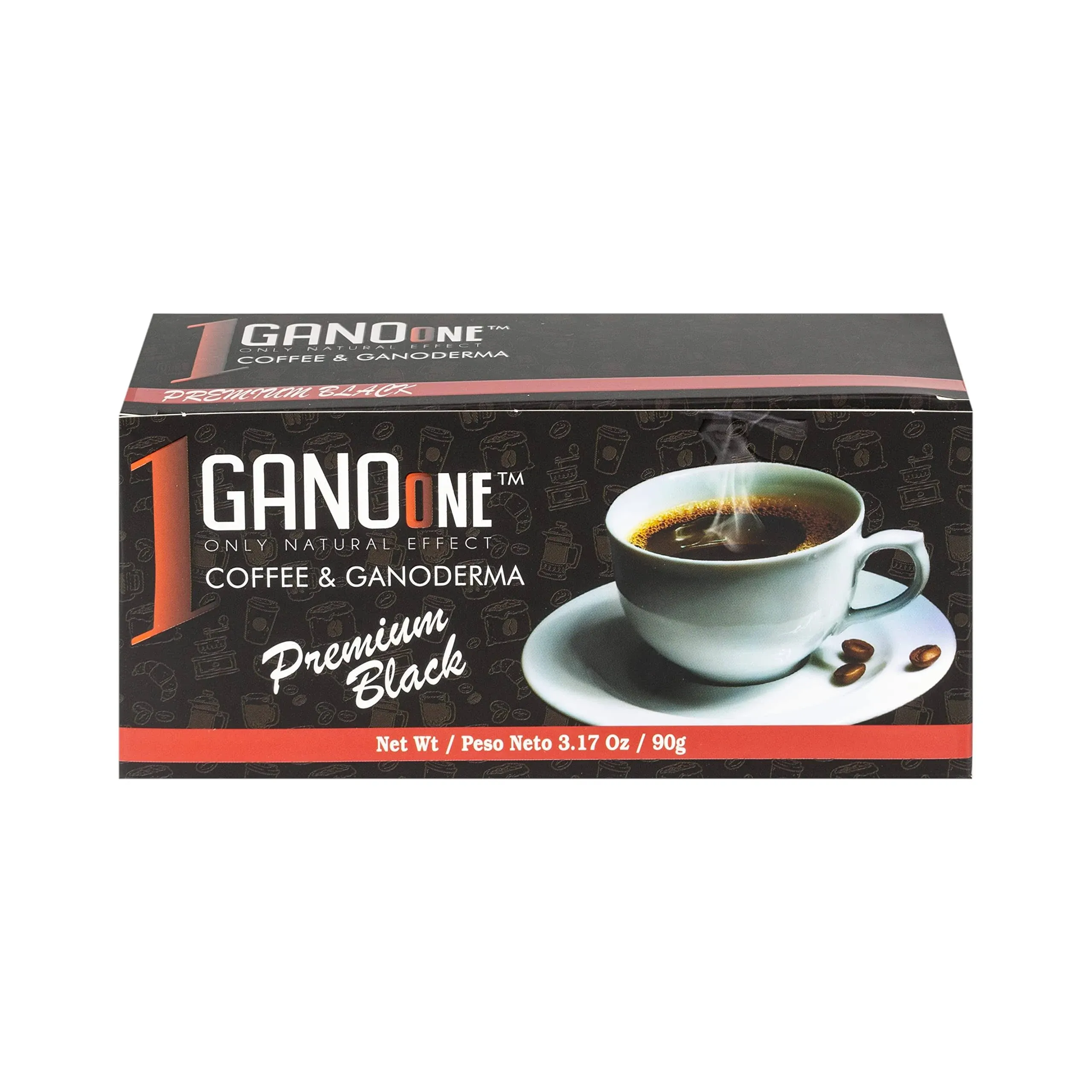 Ganoone Instant Classic Black Coffee With Ganoderma Reishi Mushroom Extract Premium Blend 30 Single Serve Sachets