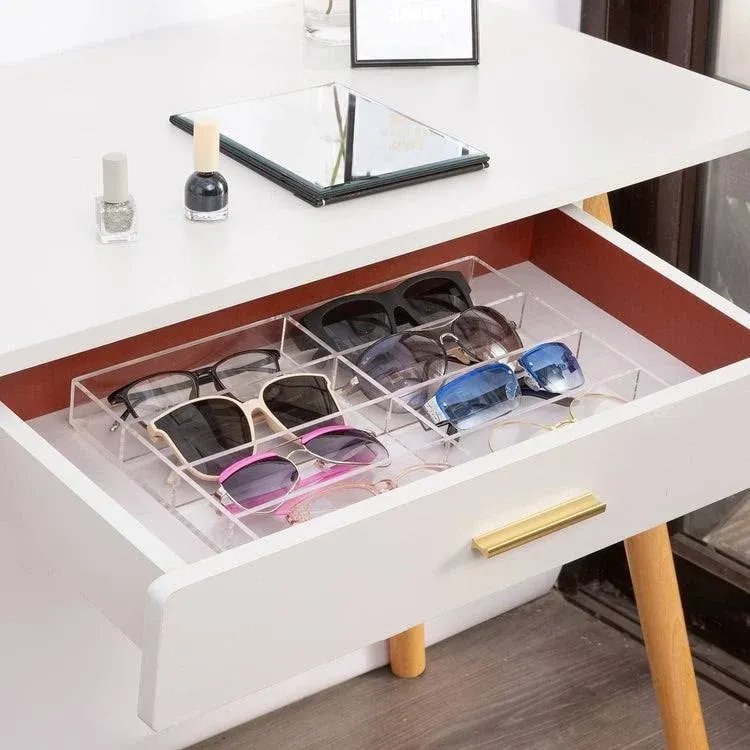 8 Compartment Clear Acrylic Sunglasses & Eyeglasses Storage Display Case Tray  | eBay