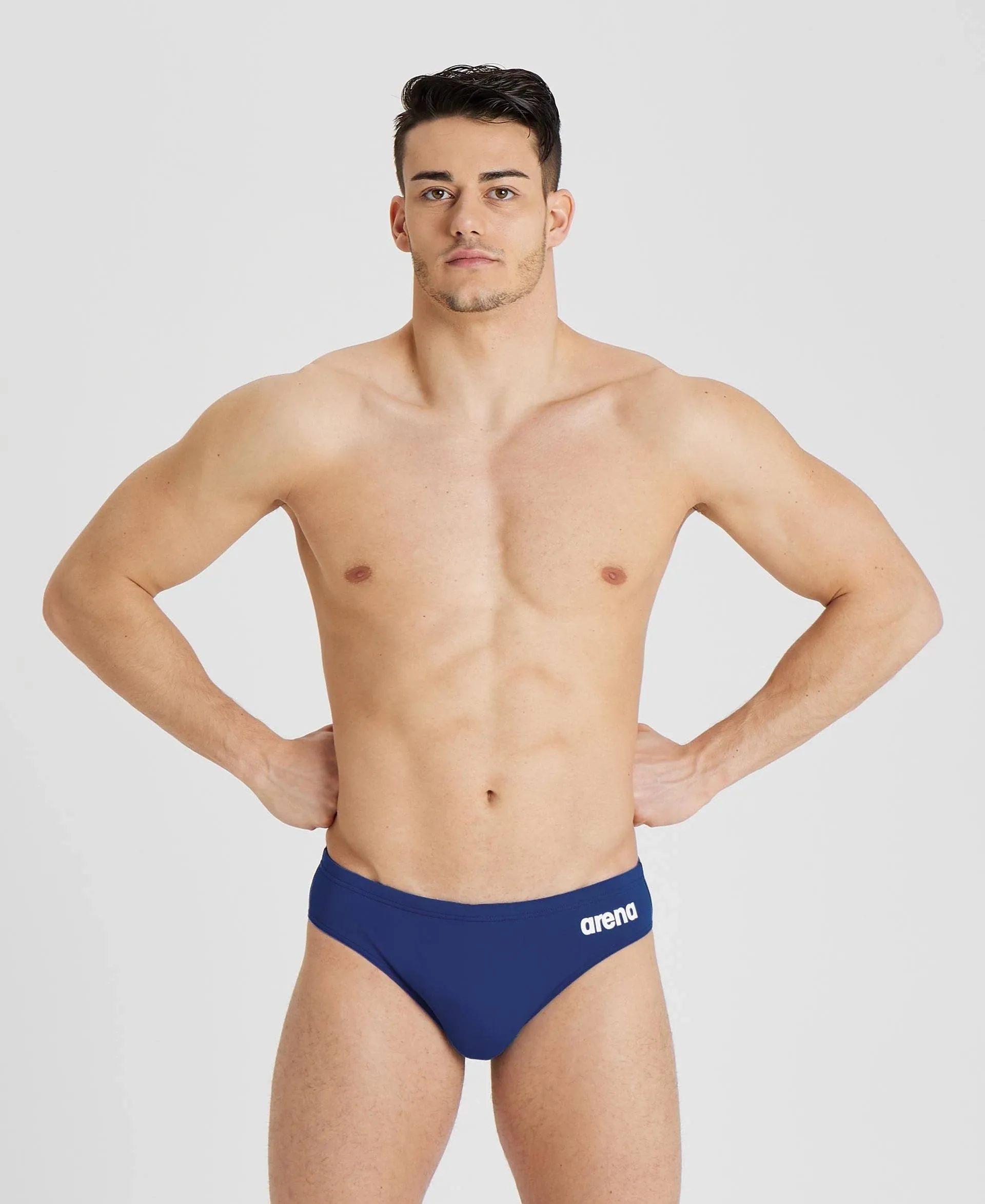 ARENA Men’s Team Solid Swim Brief MaxLife Athletic Swimwear Competition Pool Training Swimsuit Professional Bathing Suit