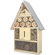 Navaris XL Wooden Insect Hotel - 9 x 16 x 3 Inches - Natural Wood Insect Home Bamboo Nesting Habitat - Garden Shelter for Bees, Butterflies, LadybugsNavaris XL Wooden Insect Hotel - 9 x 16 x 3 Inches - Natural Wood Insect Home Bamboo Nesting Habitat - Ga