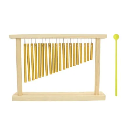 20-Tone Table Top Bar Chimes 20 Bars Single-row Musical Percussion Instrument With Wood Stand Stick