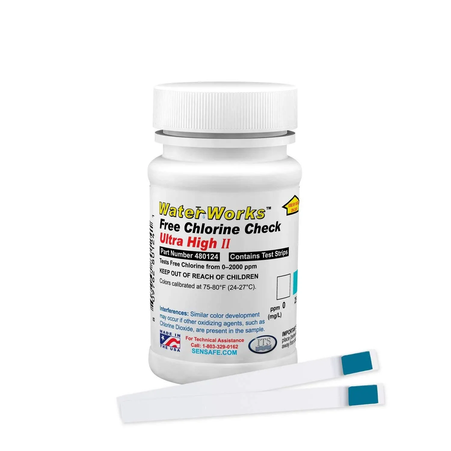 Waterworks Free Chlorine Check Ultra High II Test Strip (480124)