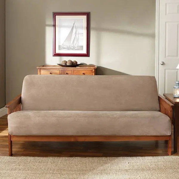 Sure Fit Soft Suede Woven Futon Slipcover, Taupe