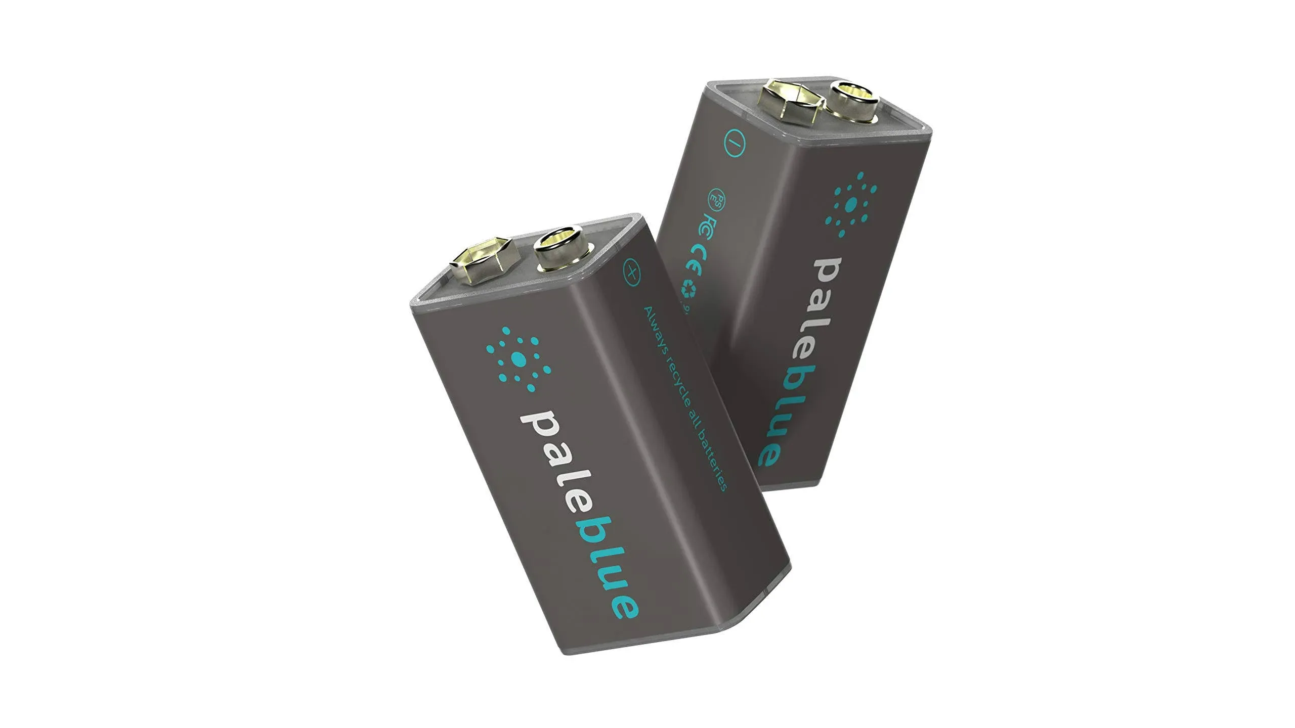 Pale Blue Earth 9V USB-C Rechargeable Batteries 2 Pack