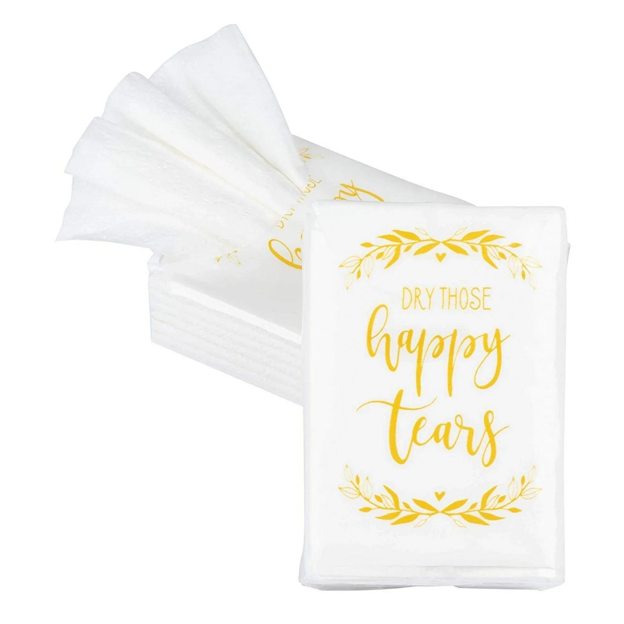 60-Count Wedding Facial Tissue Packs Dry Those Happy Tears Tissues for Guests 3-Ply 10 Sheets Each Pack Bulk Wedding Party Favors Supplies