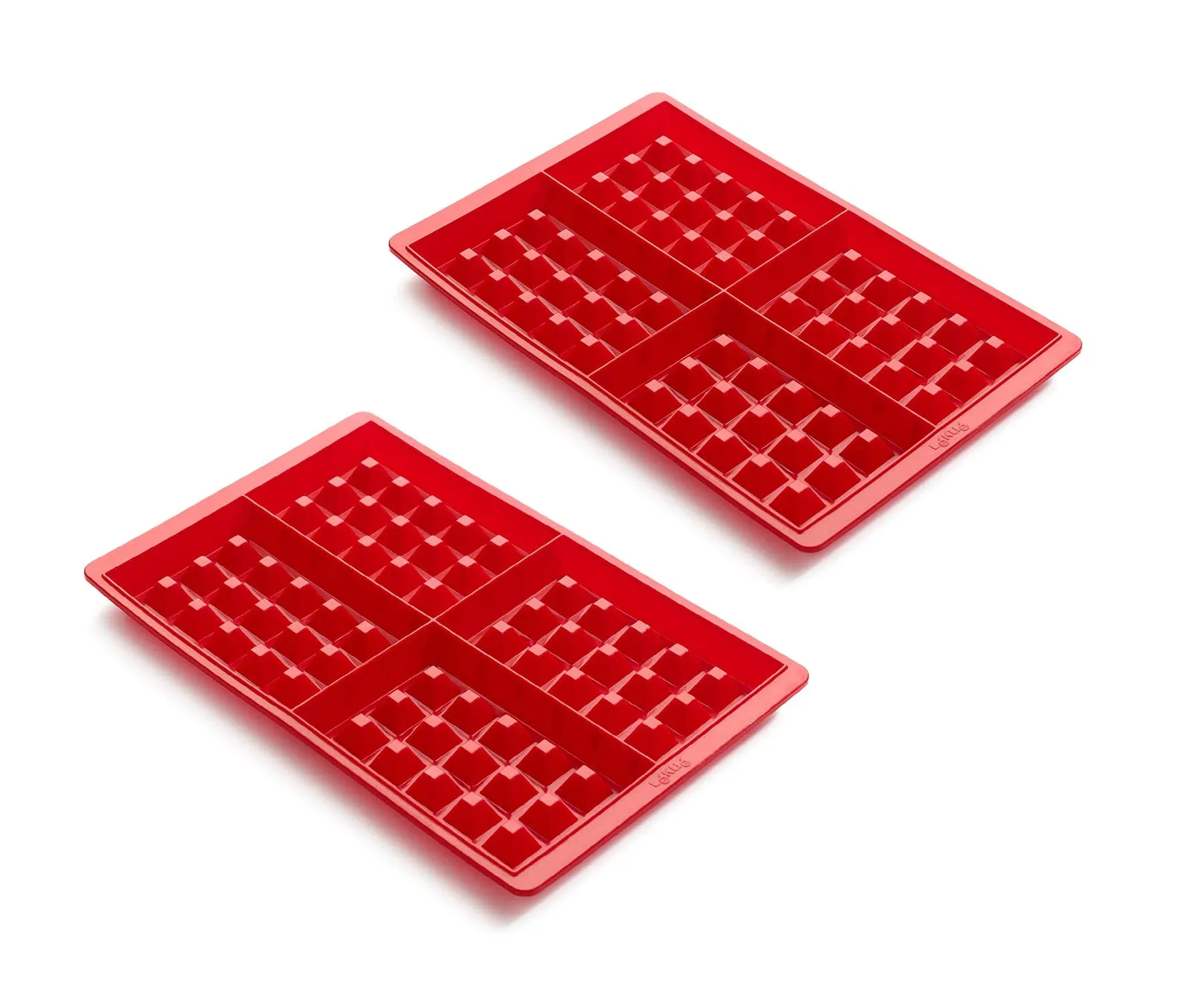 Lekue Red Silicone Waffle Mold, Set of 2