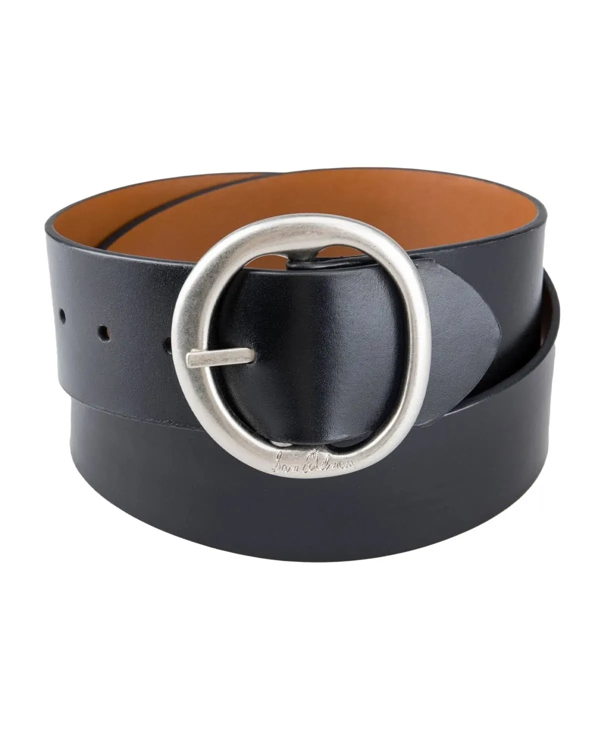 Sam Edelman Women&#039;s Two-in-One Reversible Center Bar Buckle Belt, Black Centerba