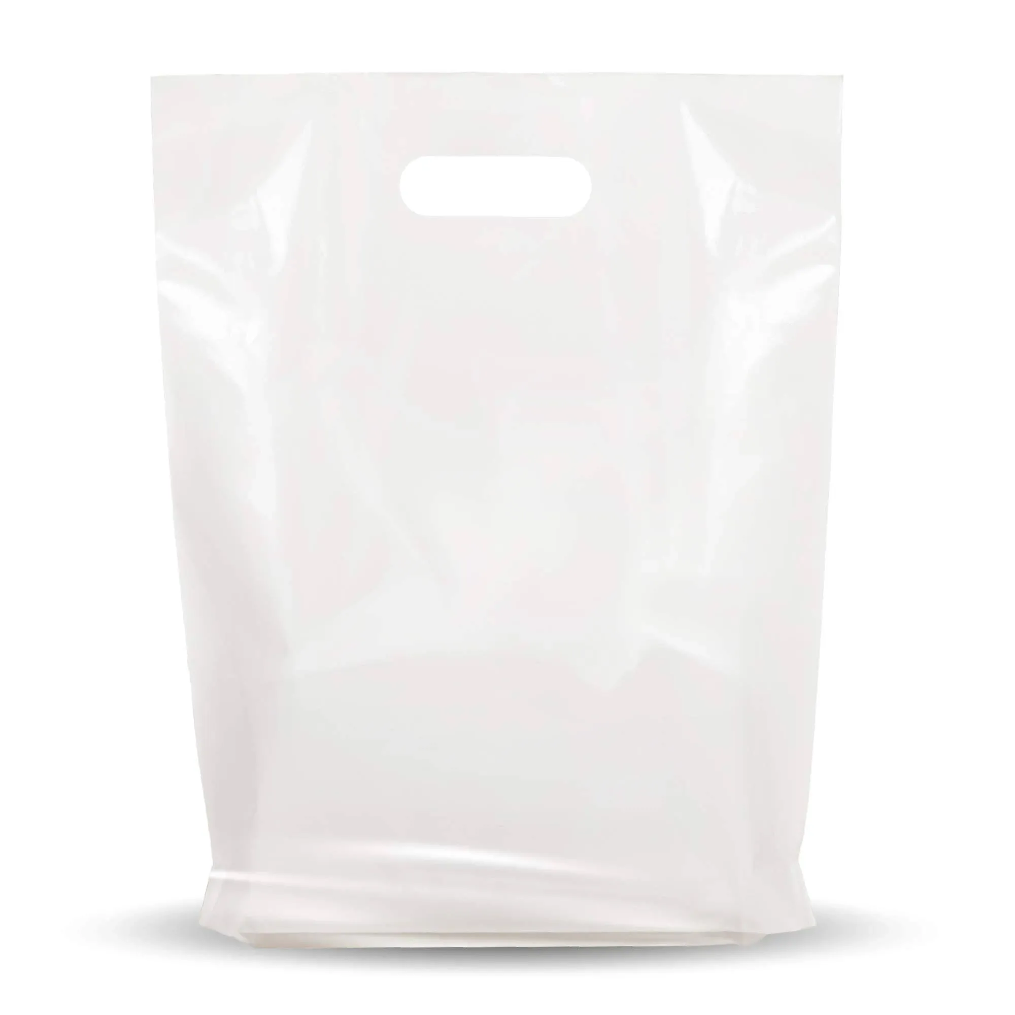 White Merchandise Plastic Shopping Bags - 100 Pack 12&#034; X 15&#034;With 1.25 Mil Thick 