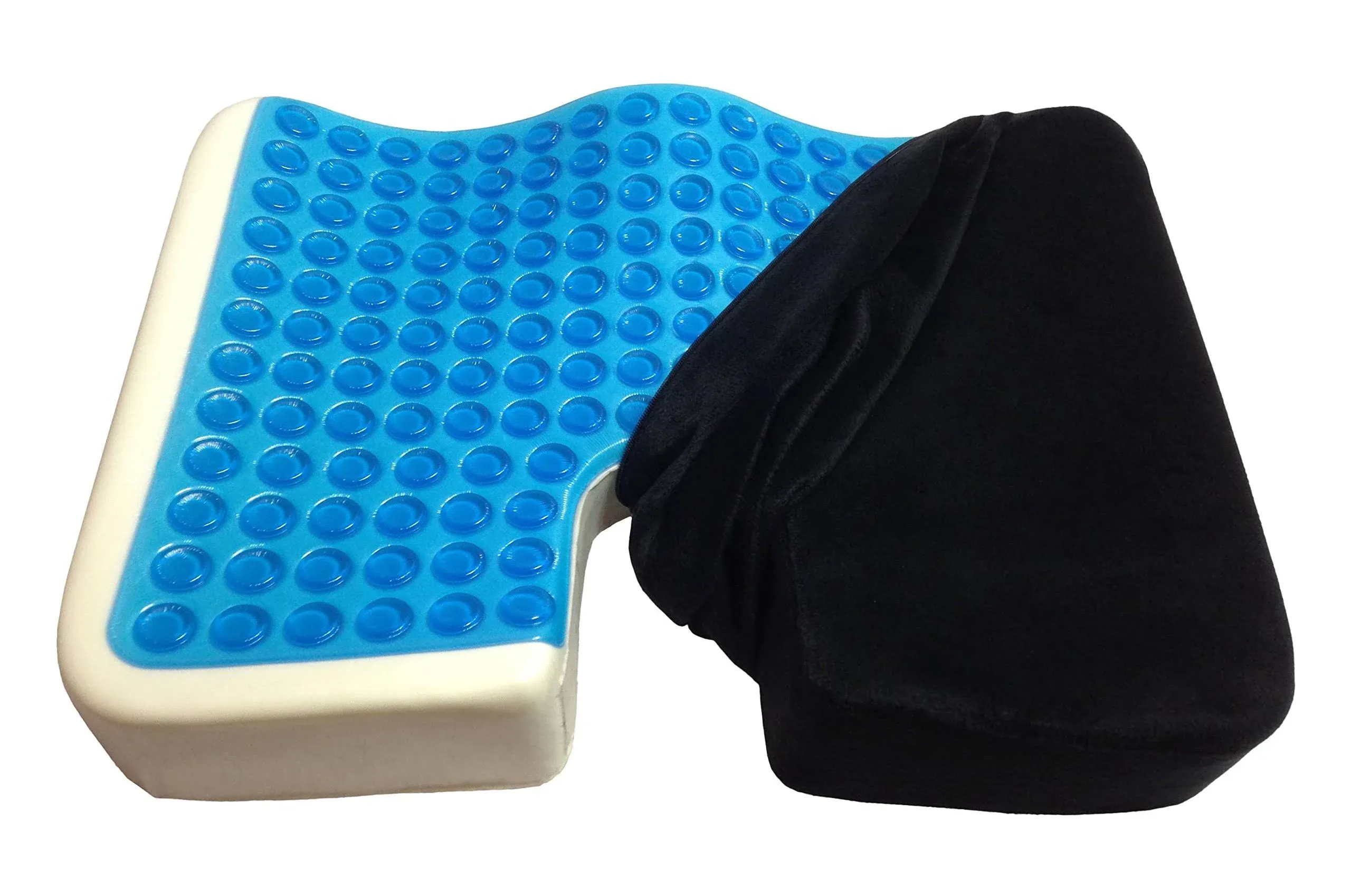 Kieba Coccyx Seat Cushion, Cool Gel Memory Foam Large Orthopedic Tailbone Pil...