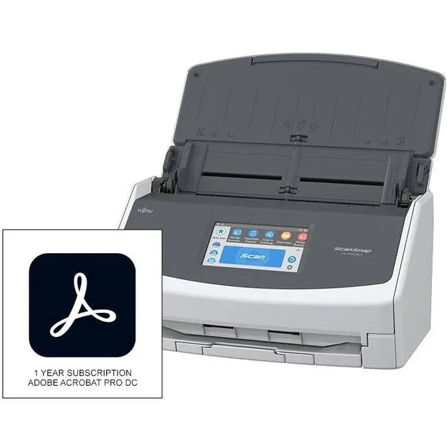 Fujitsu ScanSnap iX1500 Deluxe Color Duplex Document Scanner with Adobe Acrobat Pro DC for Mac or PC, White