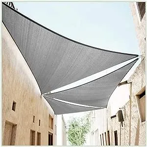 24&#039; X 24&#039; X 24&#039; Grey Triangle Sun Shade Sail Canopy Awning Shelter Fabric Cloth 