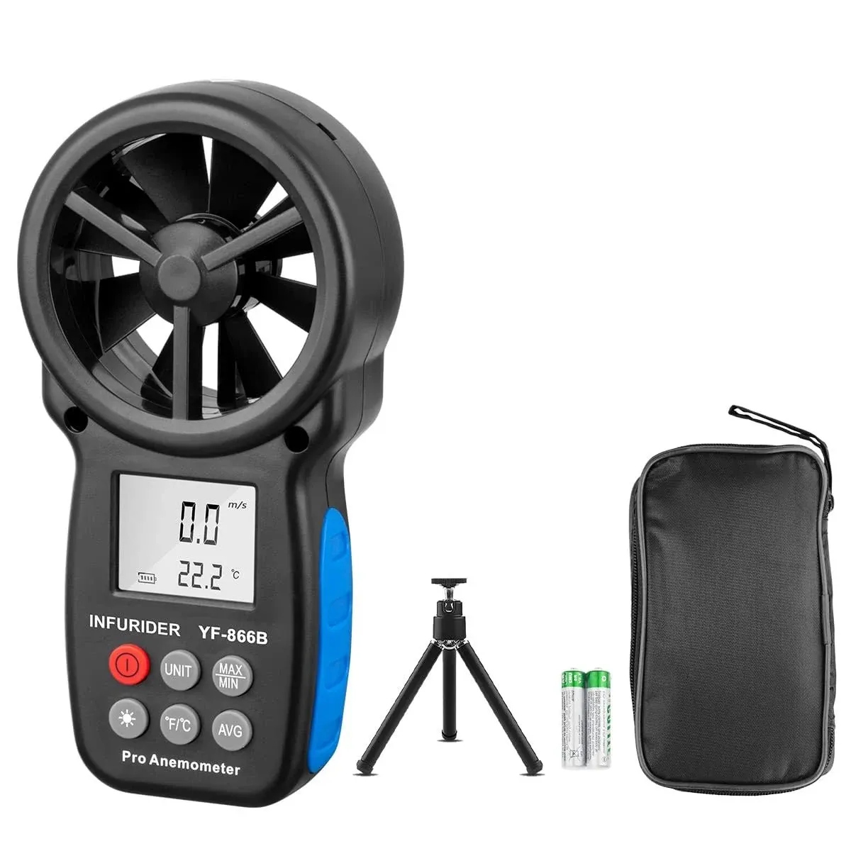 Handheld Anemometer Digital Wind Speed CFM Meter Gauge Air Flow Velocity Tester