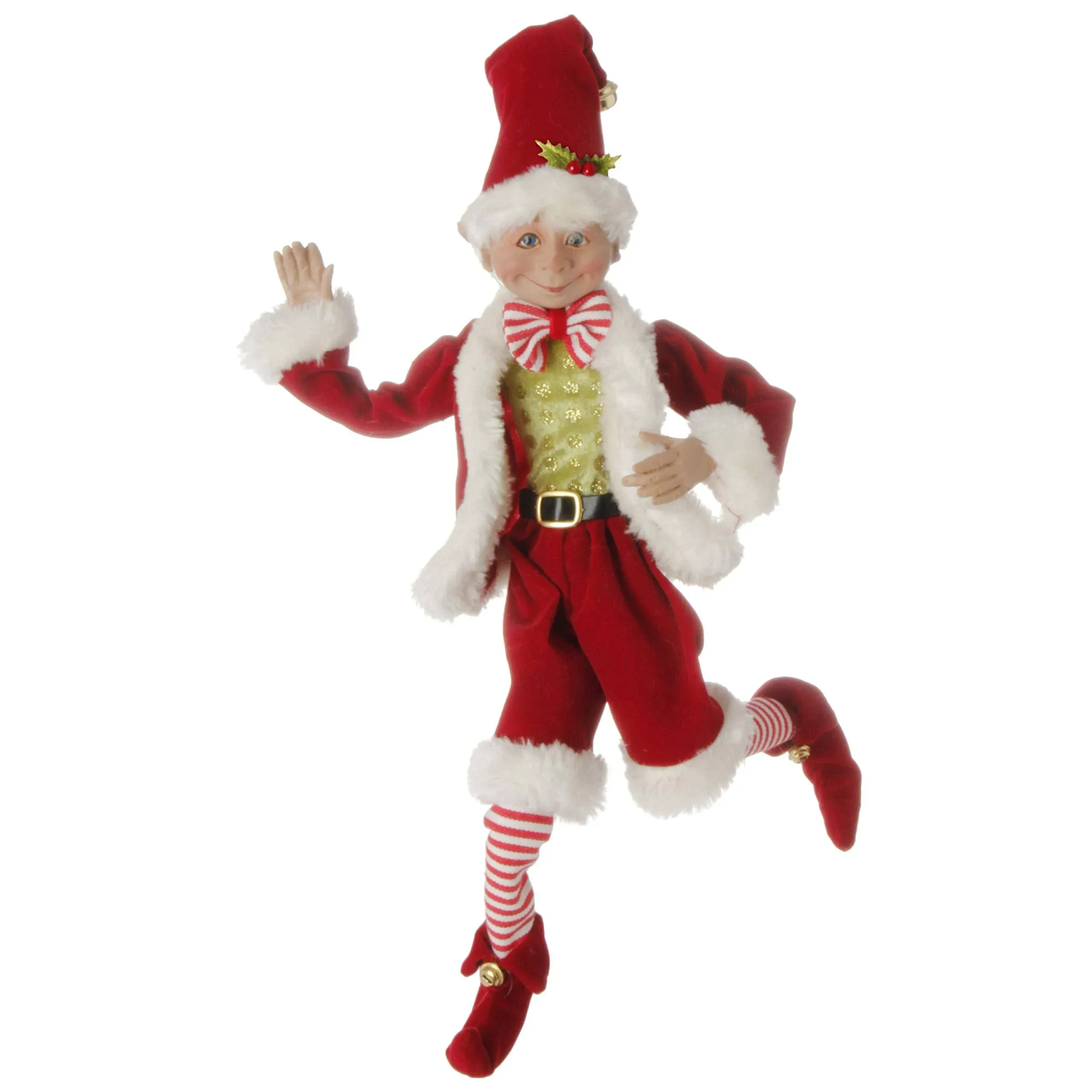 Raz Imports 16 Inch Posable Elf in Santa Outfit