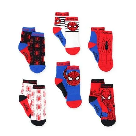 Super Hero Adventures Spider-Man Gripper Socks 6-Pack