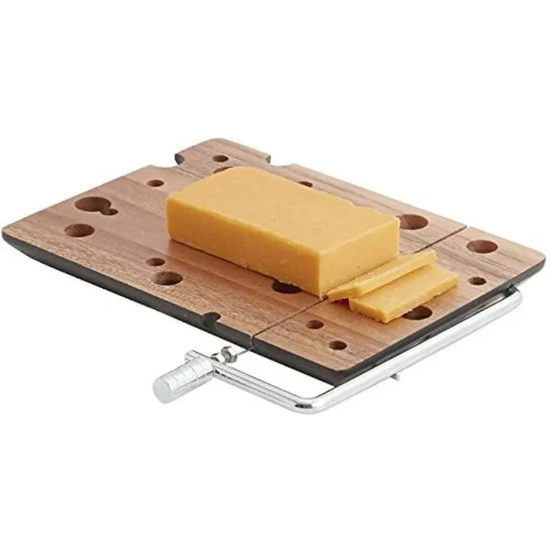 Wood Cheese Board with Wire Cutter