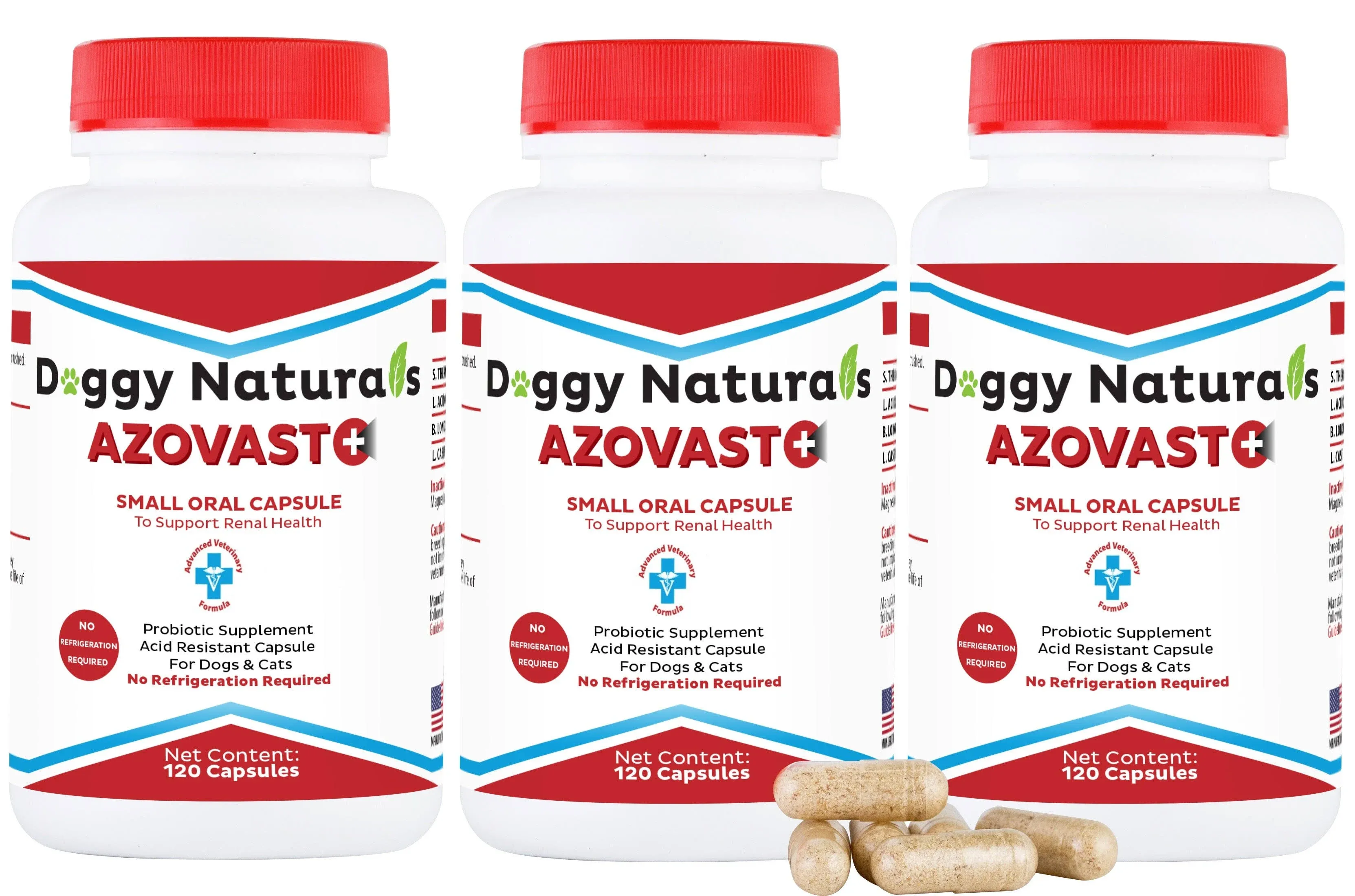 Azovast Plus Kidney Health Supplement for Dogs & Cats, 360ct - No Refrigeration ...