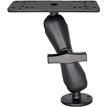 WINDFRD 1.5 Ball Fish Finder Mount All Aluminum Sturdy Marine Electronic Mount Universal Plate with 1.5 inches / 38mm / C Size Ball Adapters Compatible with Garmin Lowrance Humminbird and More