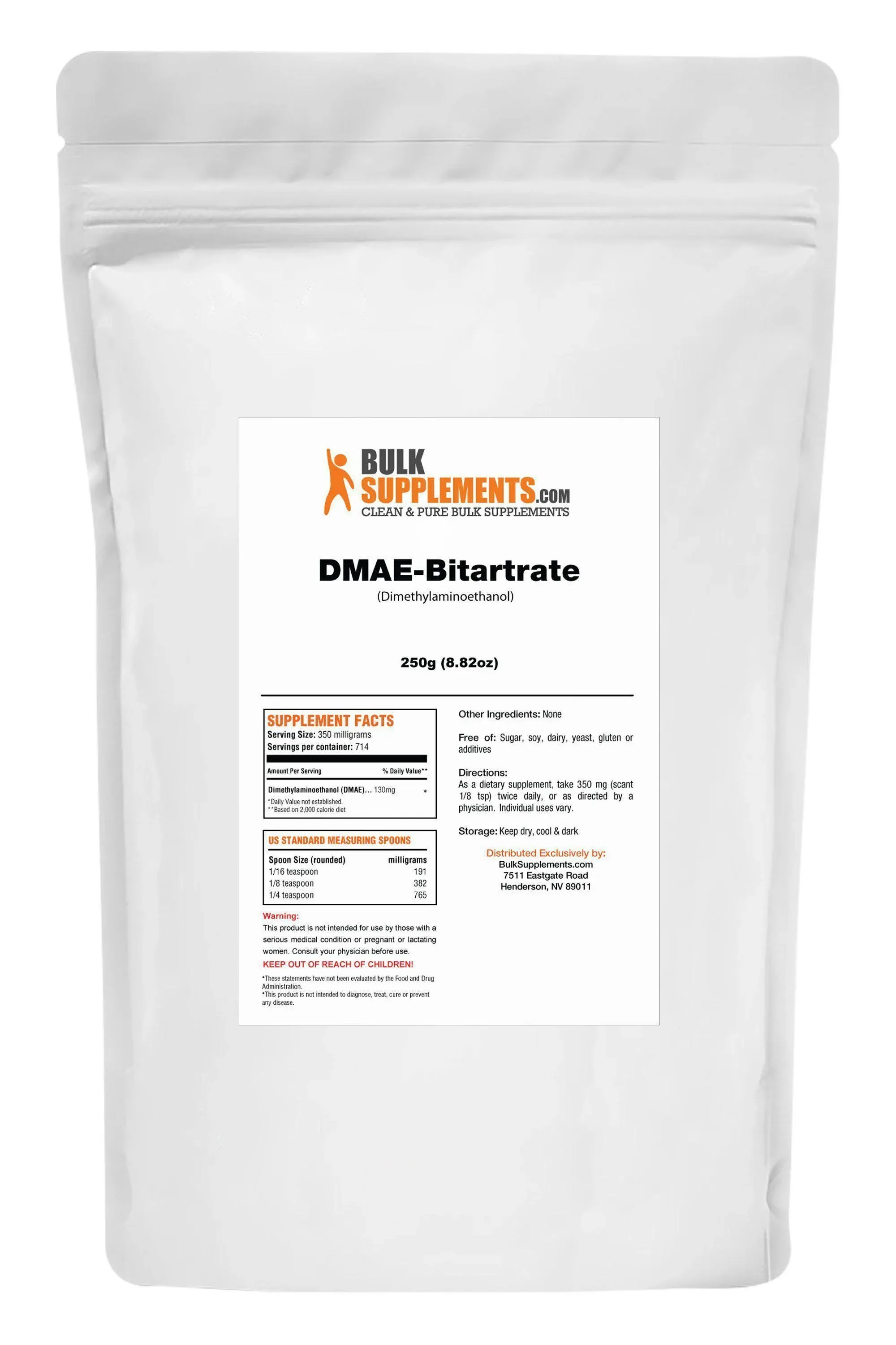 BulkSupplements DMAE Bitartrate Powder 250 Grams