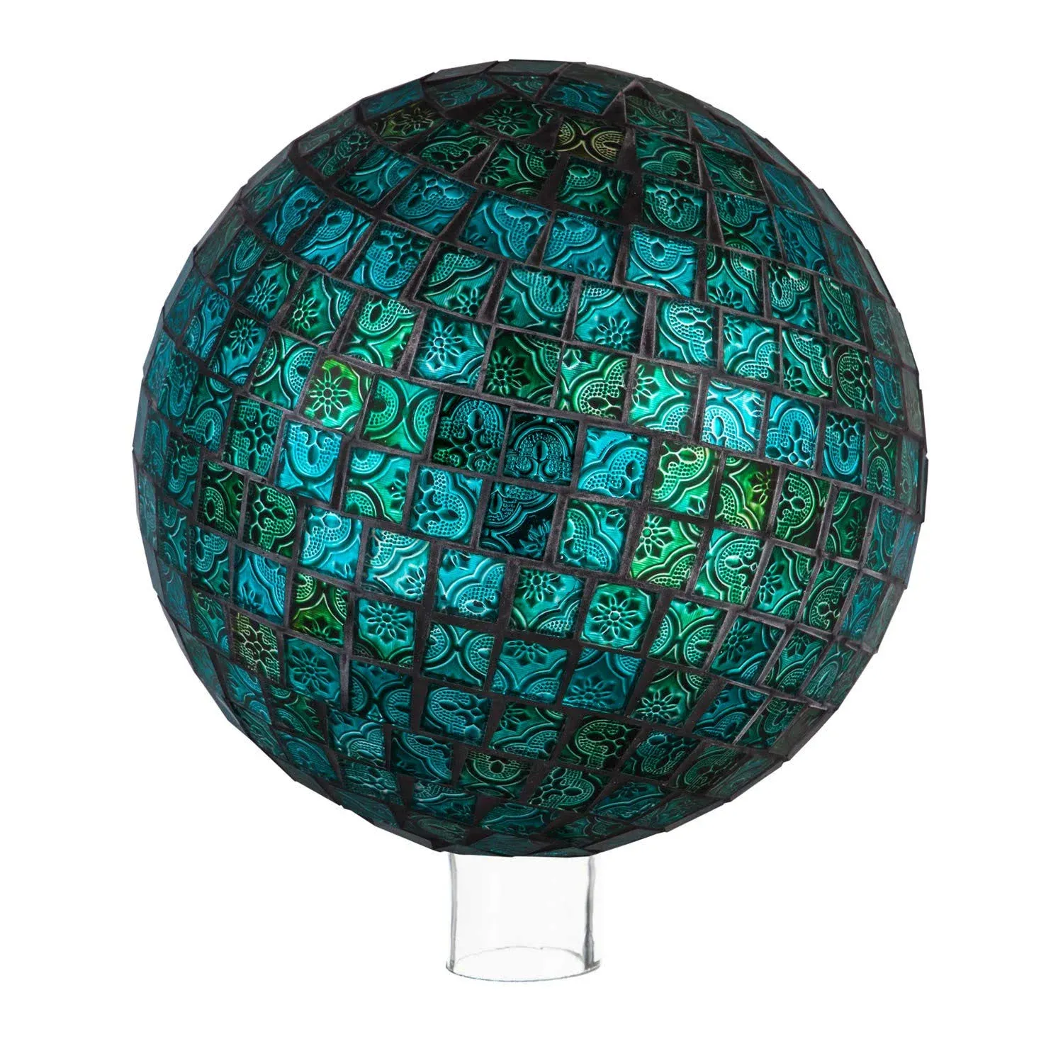 Evergreen 10" Mosaic Glass Gazing Ball, Turquoise Mosaic