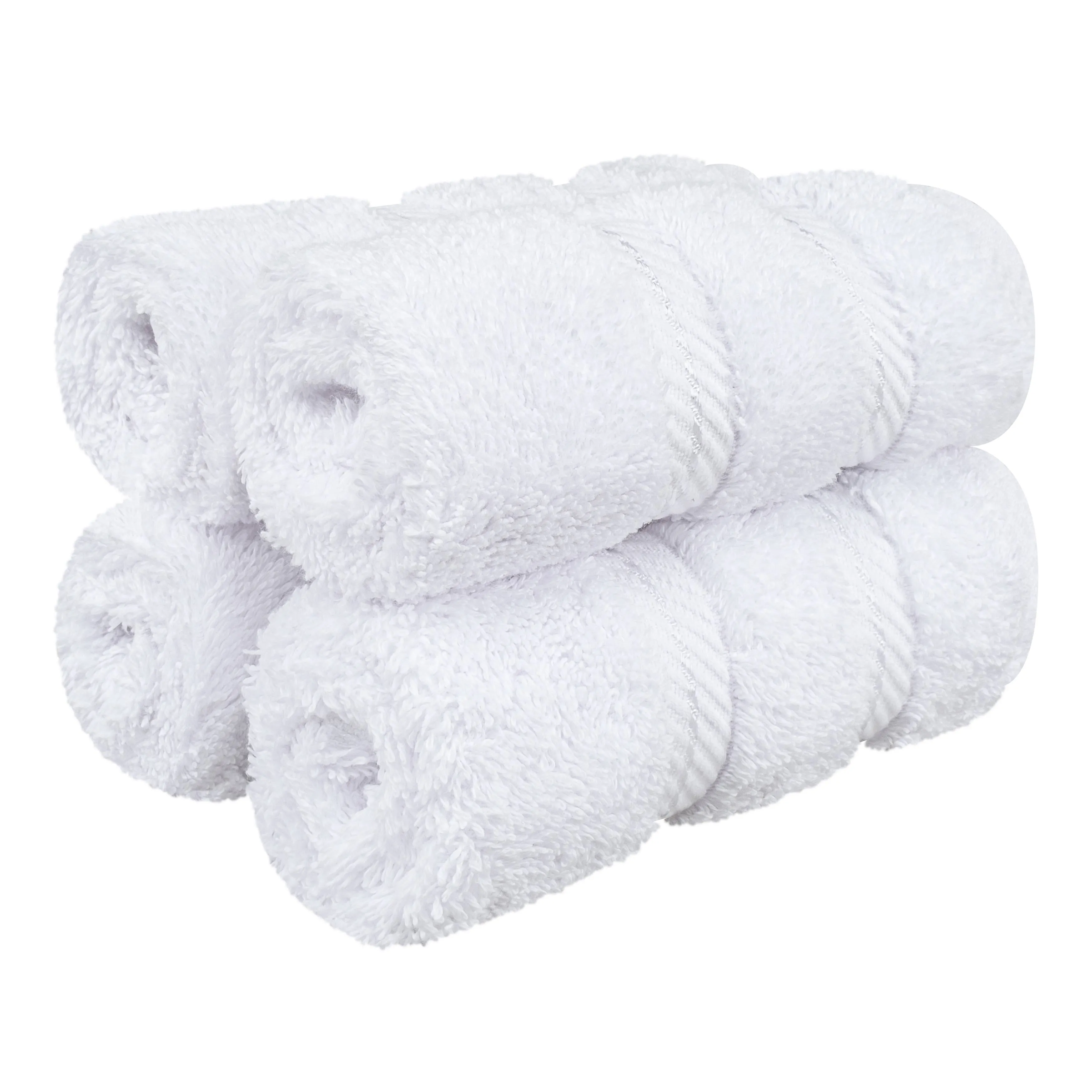 American Soft Linen 4 Piece 100% Turkish Cotton Best Washcloth Towel Set White