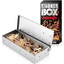 UIRIO Smoker Box for Gas Grilling - Wood Chip Smoker Box for Charcoal Grill - Enhance Grilling Flavors for BBQ EnthusiastsUIRIO Smoker Box for Gas Grilling - Wood Chip Smoker…