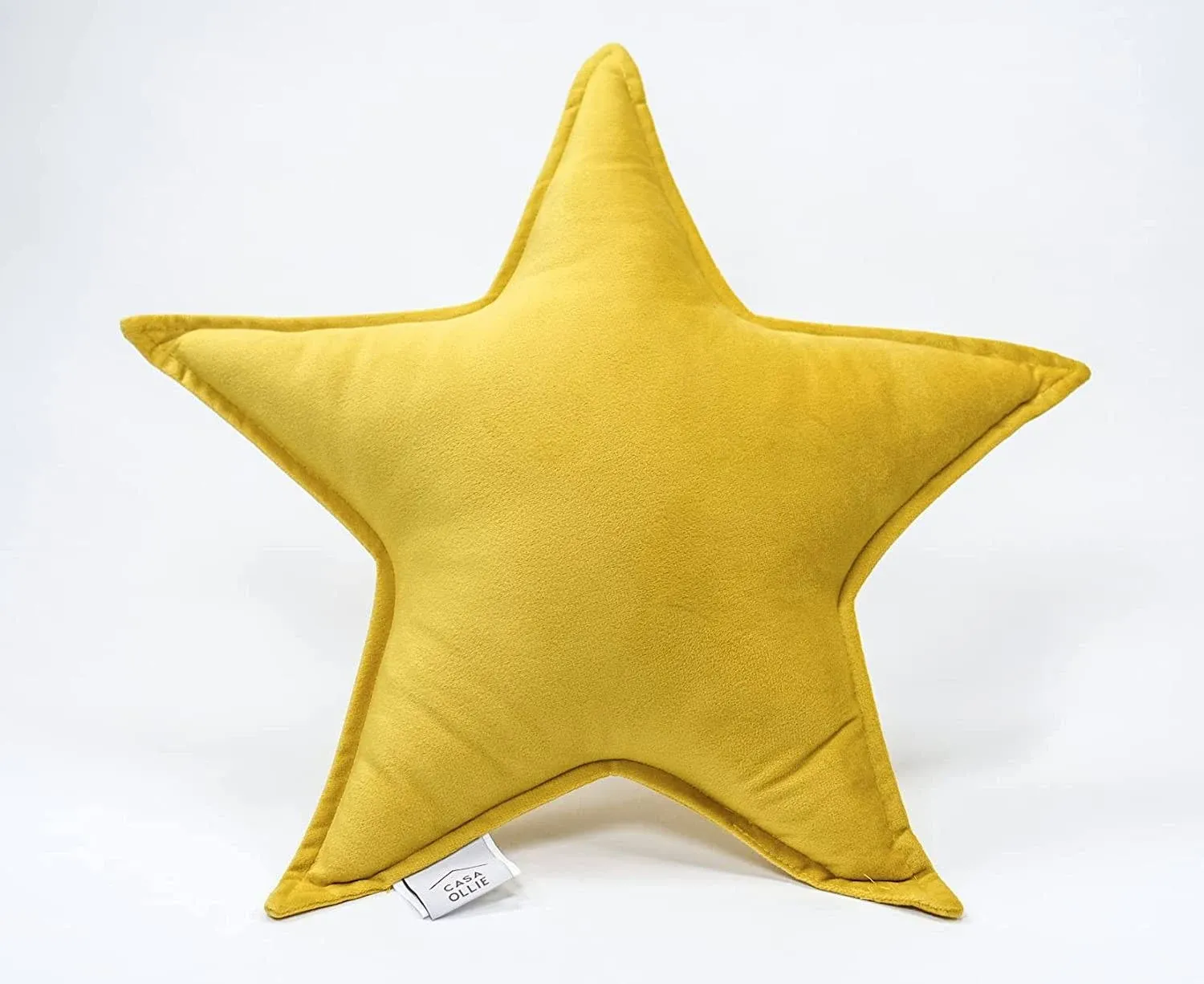 Velvet Pillows - Star Pillow Decorative for Bed - Pillow Bed for Kids - Cute Pillows for Bedroom - Fun Throw Pillows - Star Plush (Medium 15" x 15", Mustard Star) (Mustard Star)