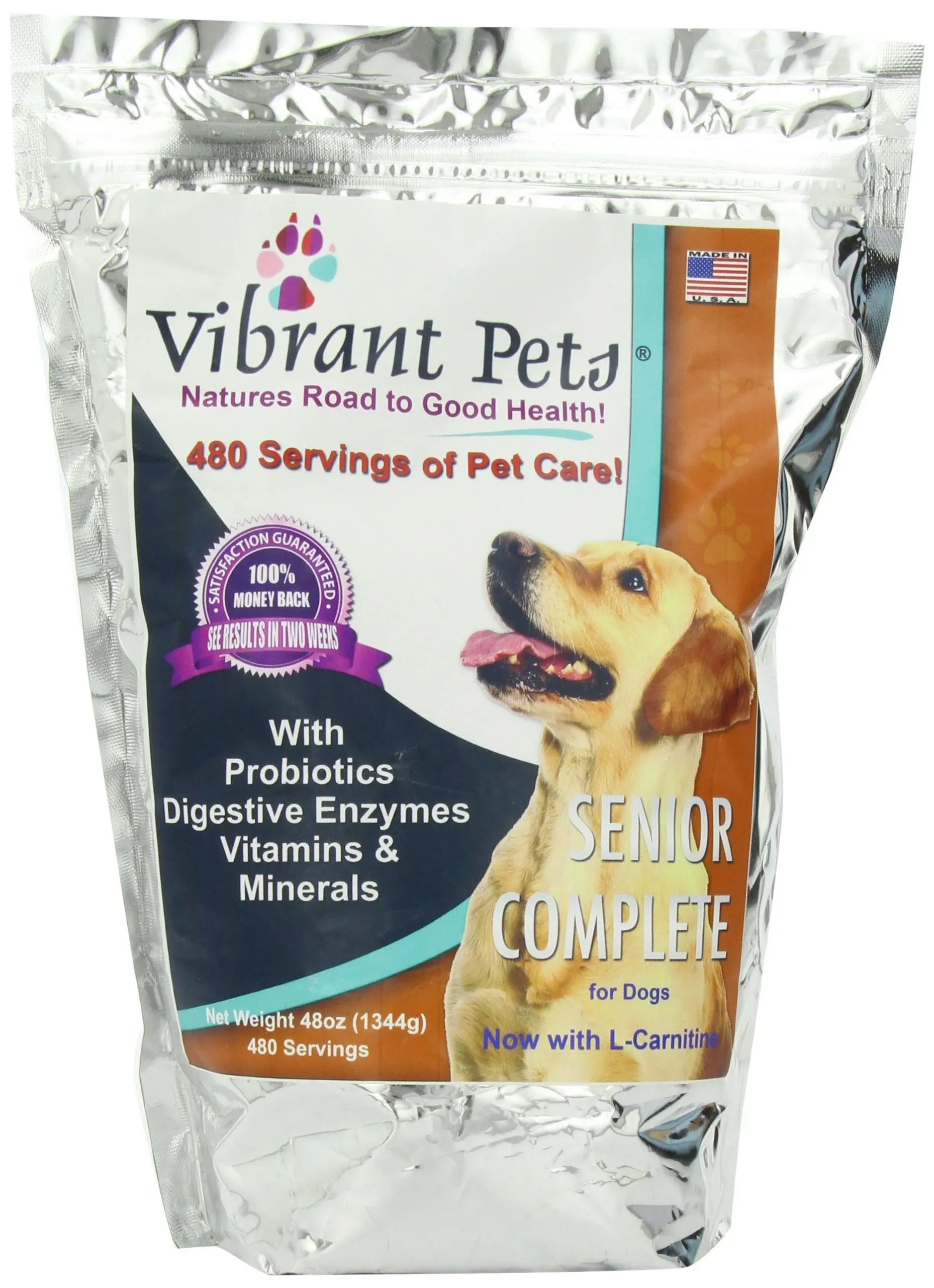 Vibrant Pets Senior Complete Dog Immune System Supplement Older Dog Muscle and ...