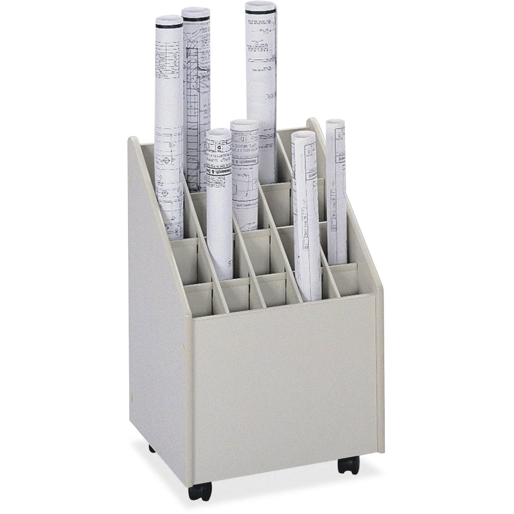 Safco Laminate Mobile Roll Files, 20 Compartments, Putty (SAF3082)