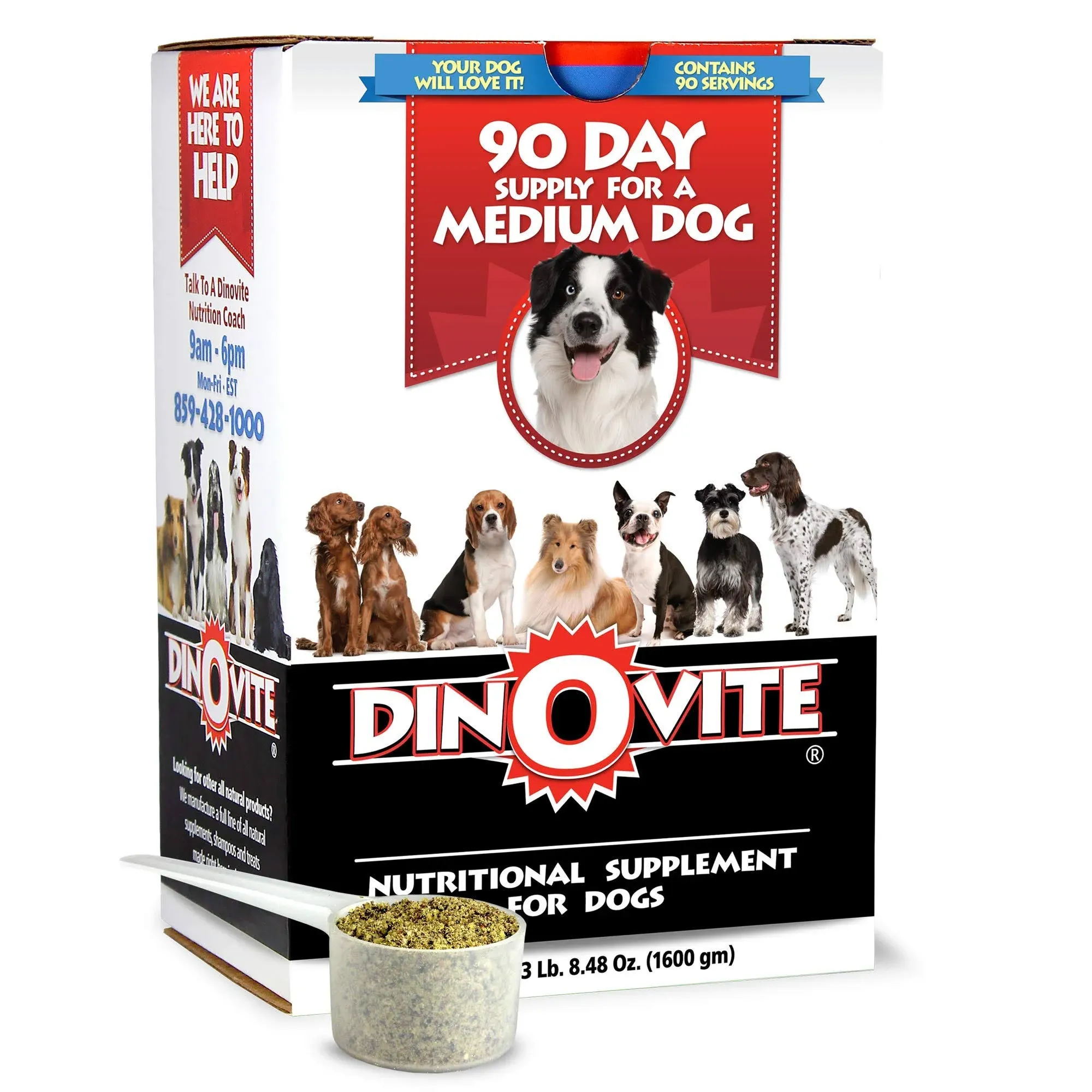 Dinovite Dog Supplement - Immune + Digestive, Skin + Coat Support, 90 Day Supply