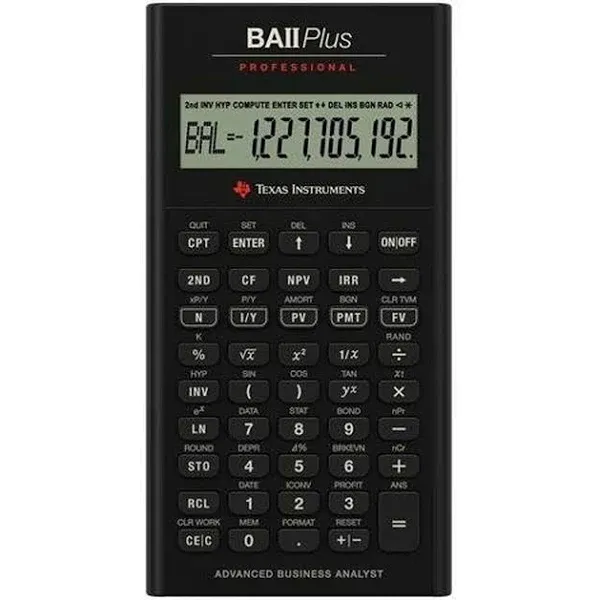 Texas Instruments Ti Ba II Plus Professional Financial Calculator - 10