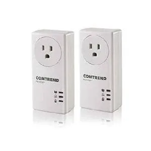 Comtrend 1200Mbps G.hn Powerline Ethernet Adapter with Pass-Through Outlet 2 Unit Kit PG-9172PT-KIT