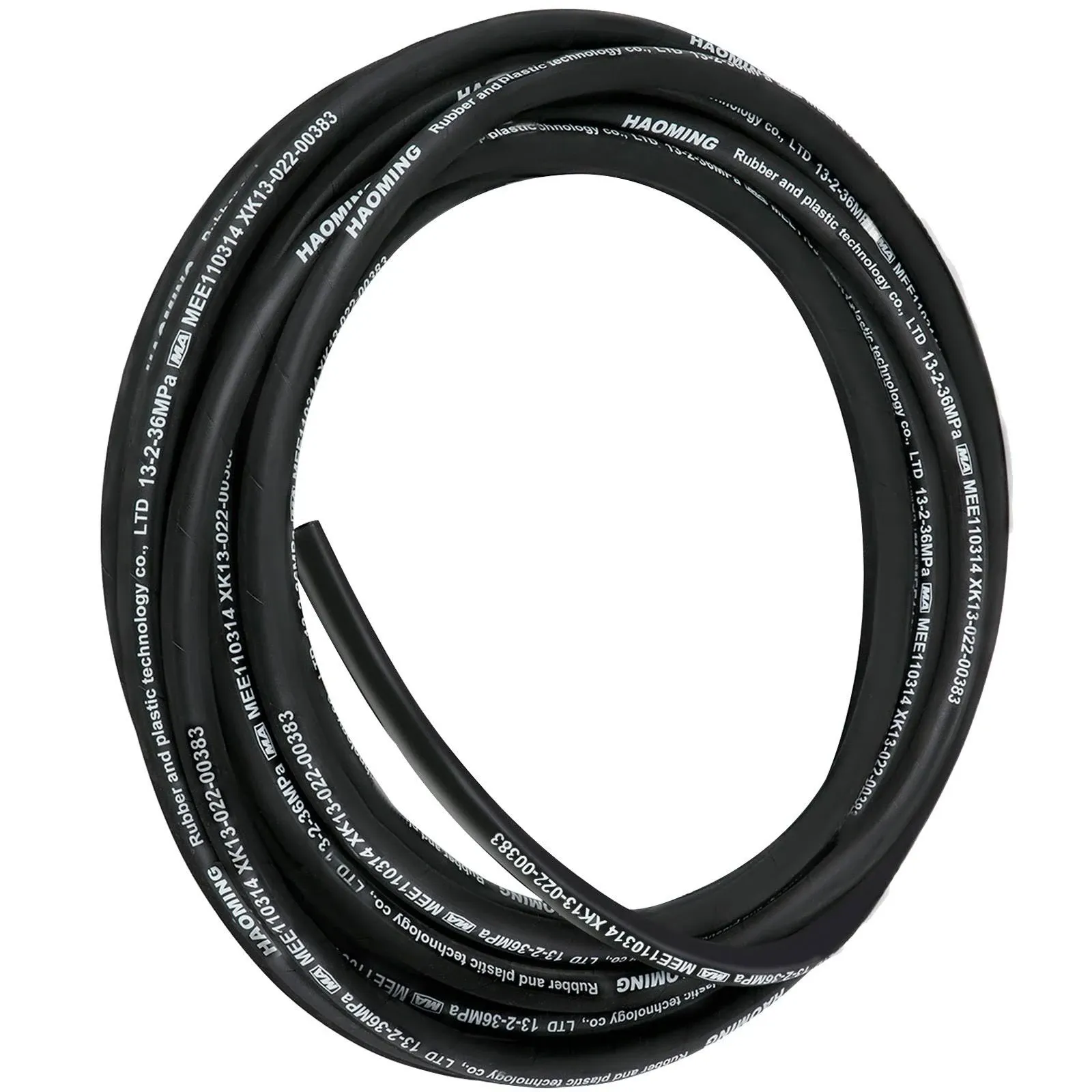 VEVOR Hydraulic Hose 328 Feet Rubber Hydraulic Hoses with 2 High-Tensile Steel Wire Braid, Inner Diameter 3/8 Inch, 5000 PSI Max, Bulk Hydraulic Hose -40 °F to 250 °F, Hydraulic Oil Flexible Hose