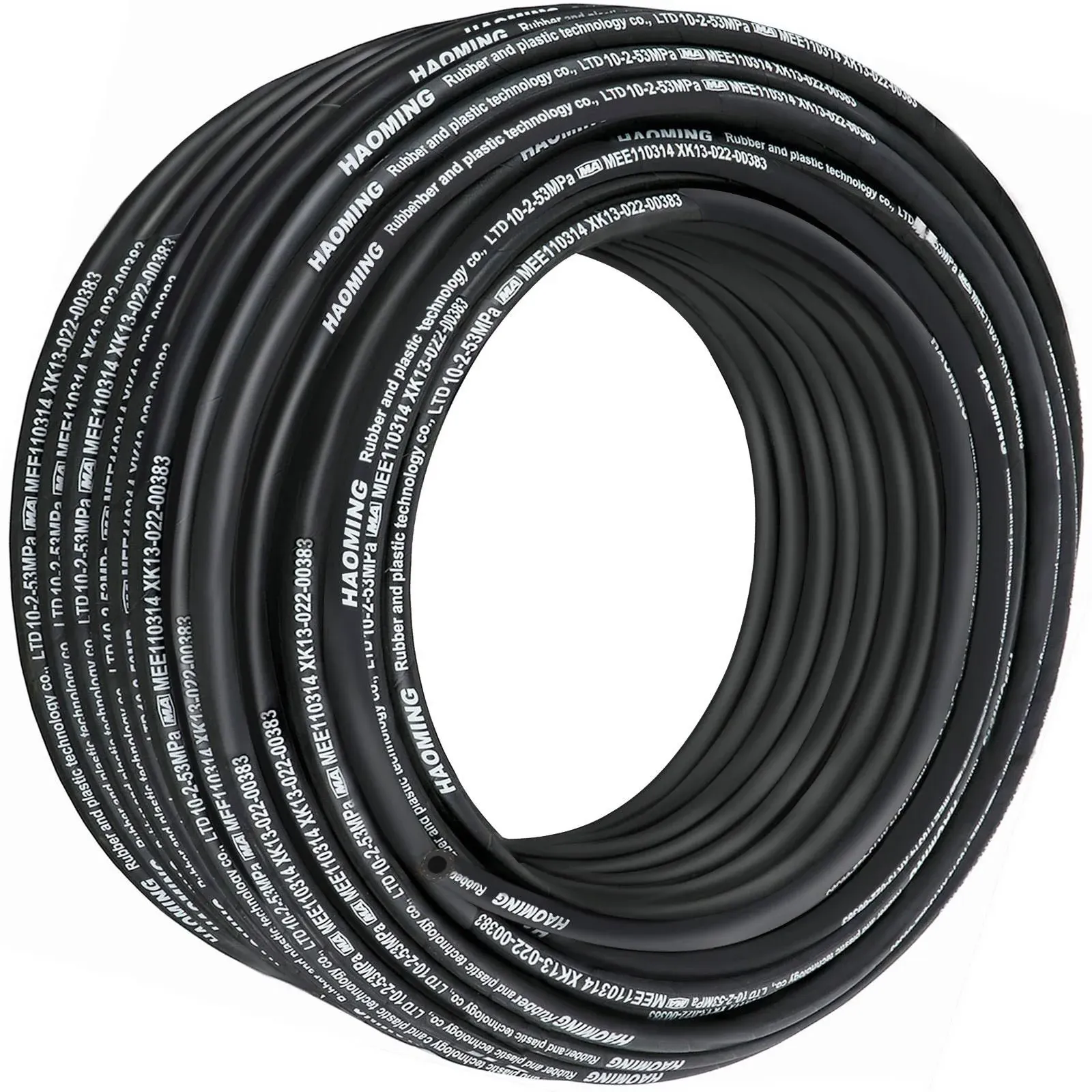 VEVOR 328 ft. Rubber Hydraulic Hoses with 2 High-Tensile Steel Wire Braid Black