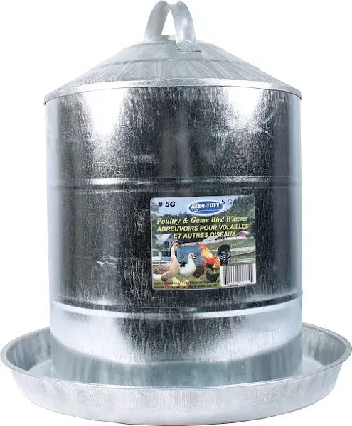 Farm-Tuff 5 Gal. Galvanized Poultry Fountain 5G Farm-Tuff 5G 884091501130