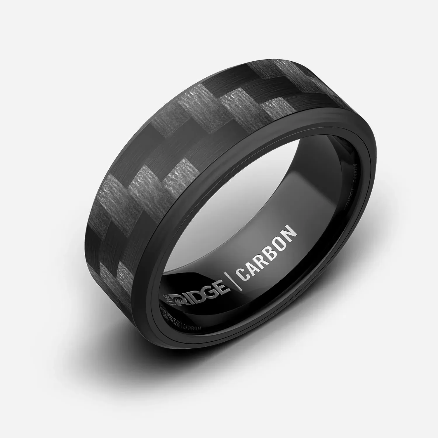 Ridge 8MM Beveled Ring Set - Carbon Fiber 3k