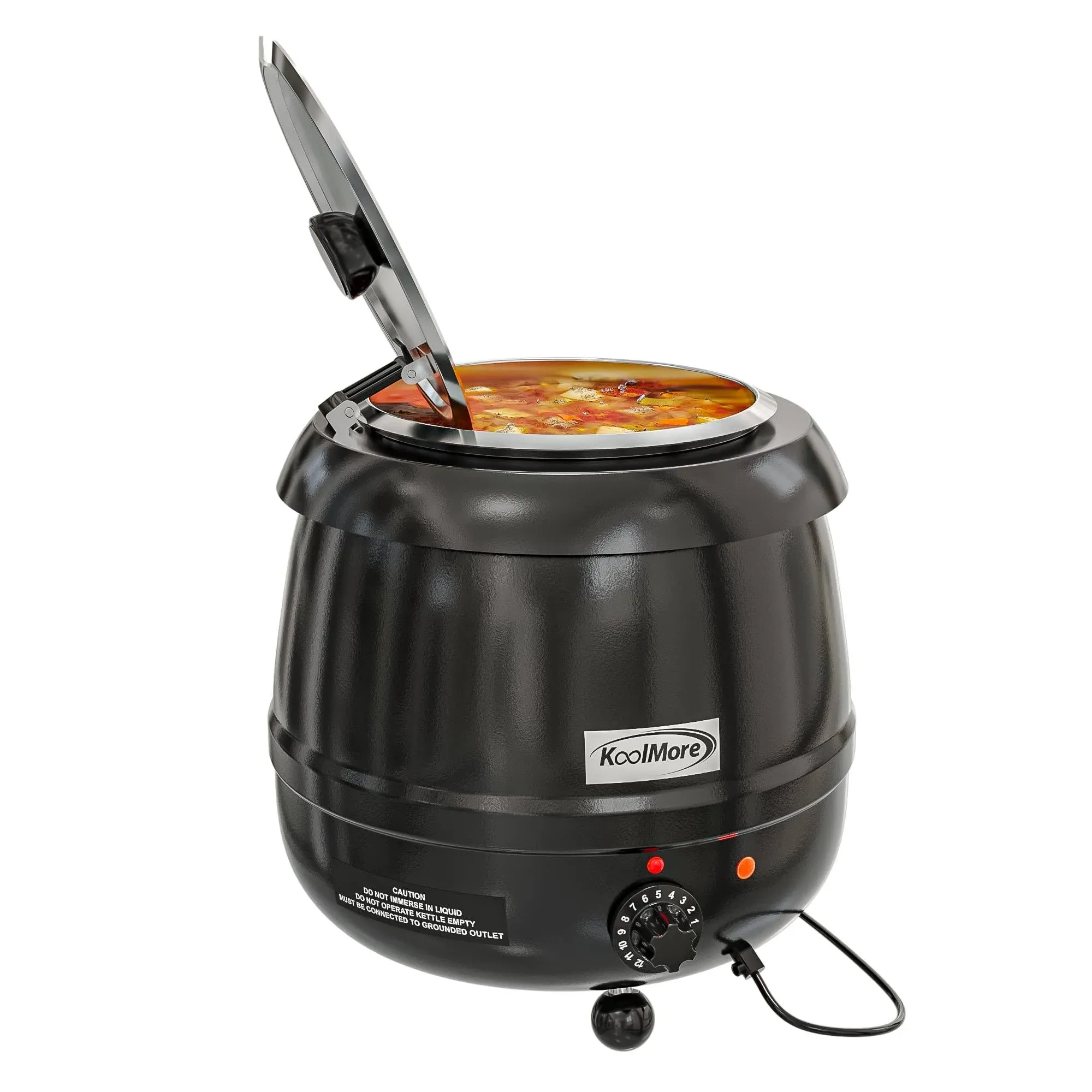 Koolmore SK-BK-3G Commercial Soup Kettle Warmer with Hinged Lid and Re