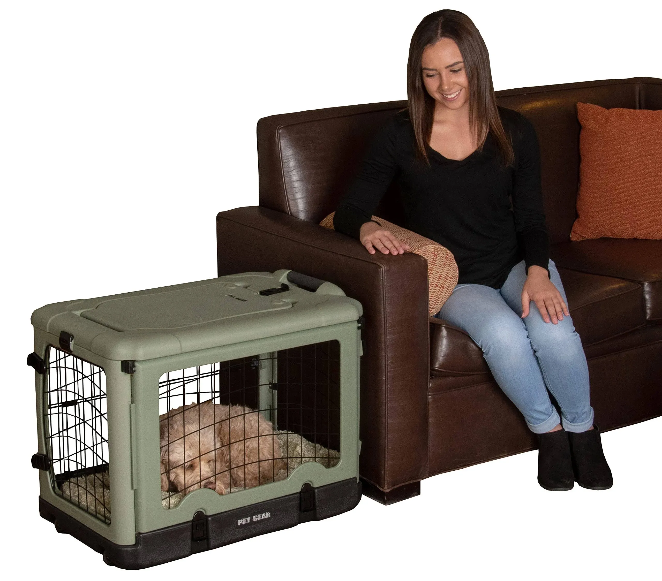 Pet Gear “The Other Door” 4 Door Steel Crate for Dogs/Cats with Garage-Style Door ...