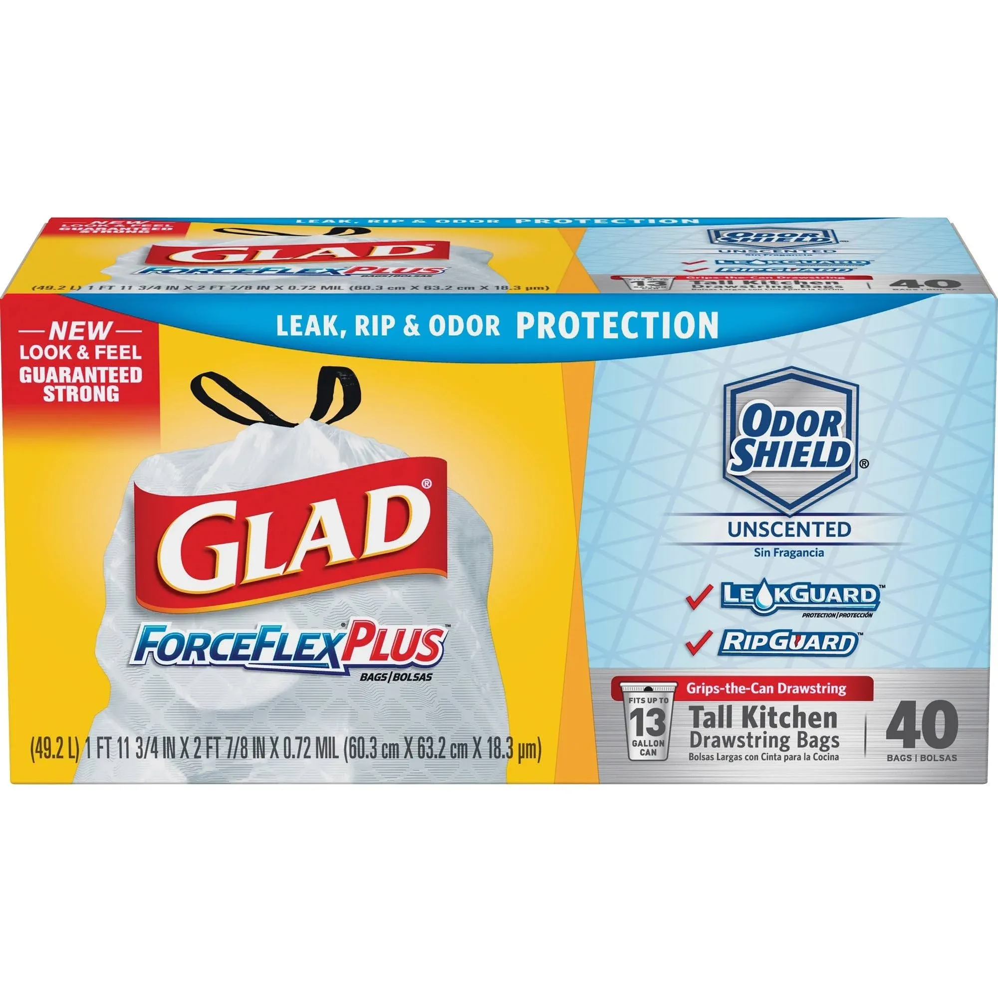 Glad ForceFlex Tall Kitchen Drawstring Trash Bags