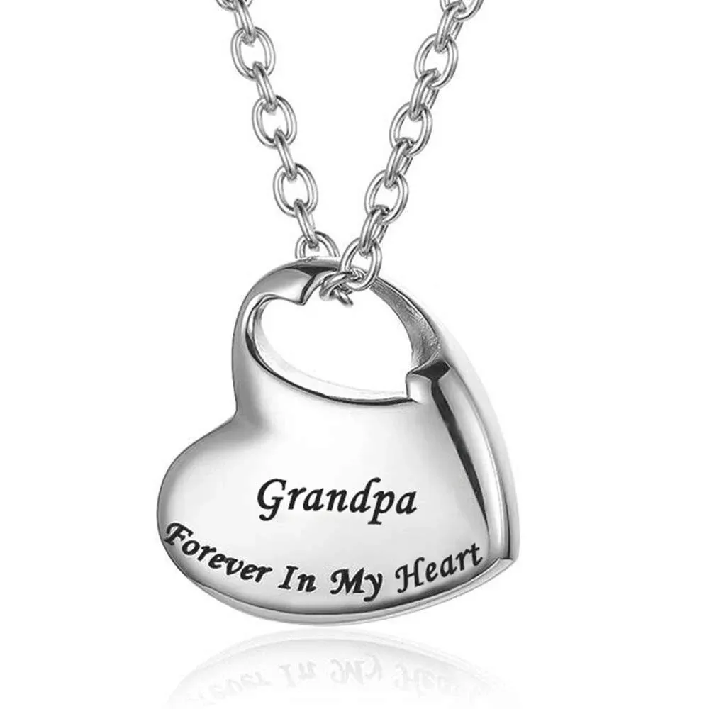 Grandma Forever in My Heart, Loss of Grandma Necklace, Grandma Keepsake Urn, Grandma Memorial Jewelry, Cremation Keepsake, Urn for Ashes