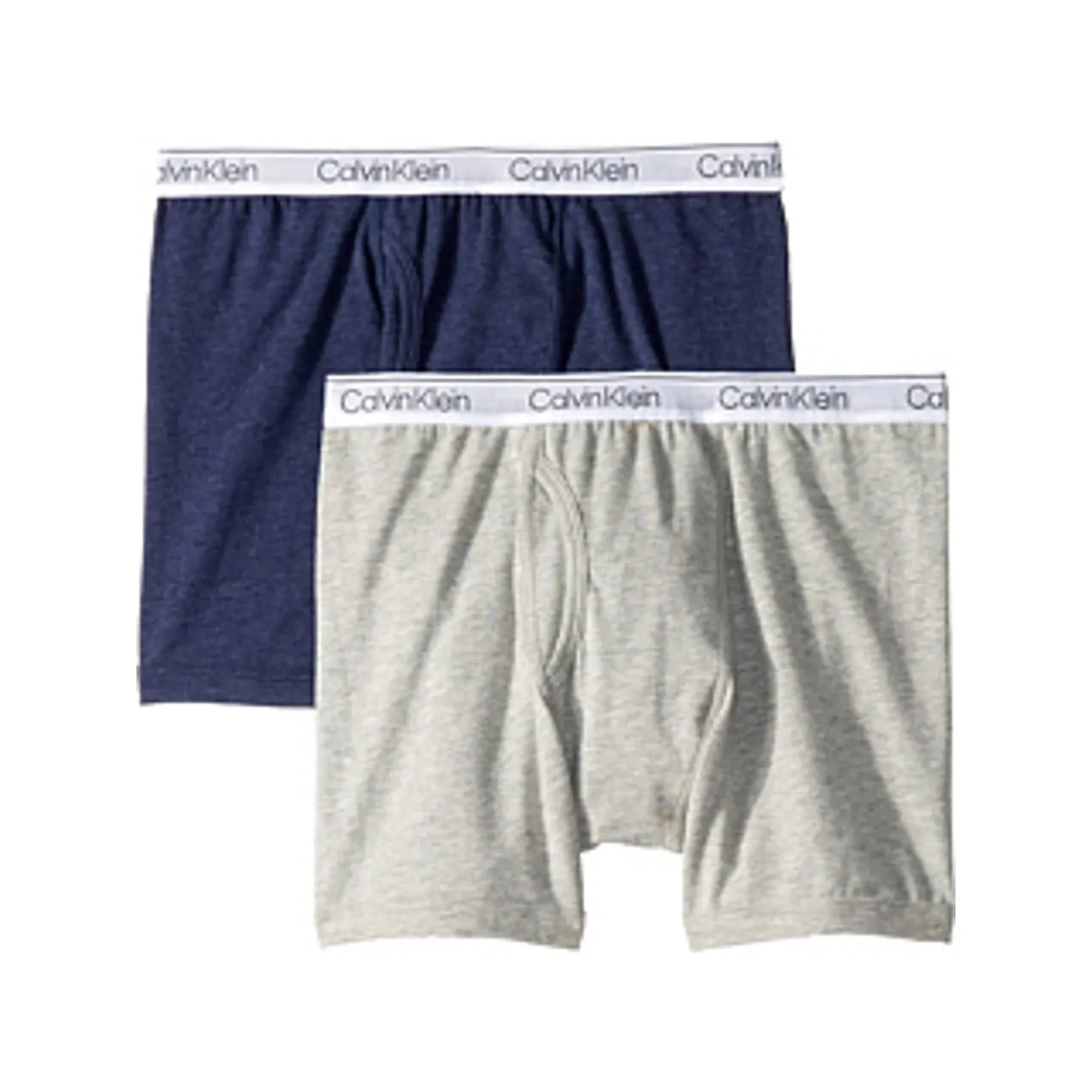 Calvin Klein A4369 Kids Grey Blue 2-Pack Modern Cotton Boxers Size Large