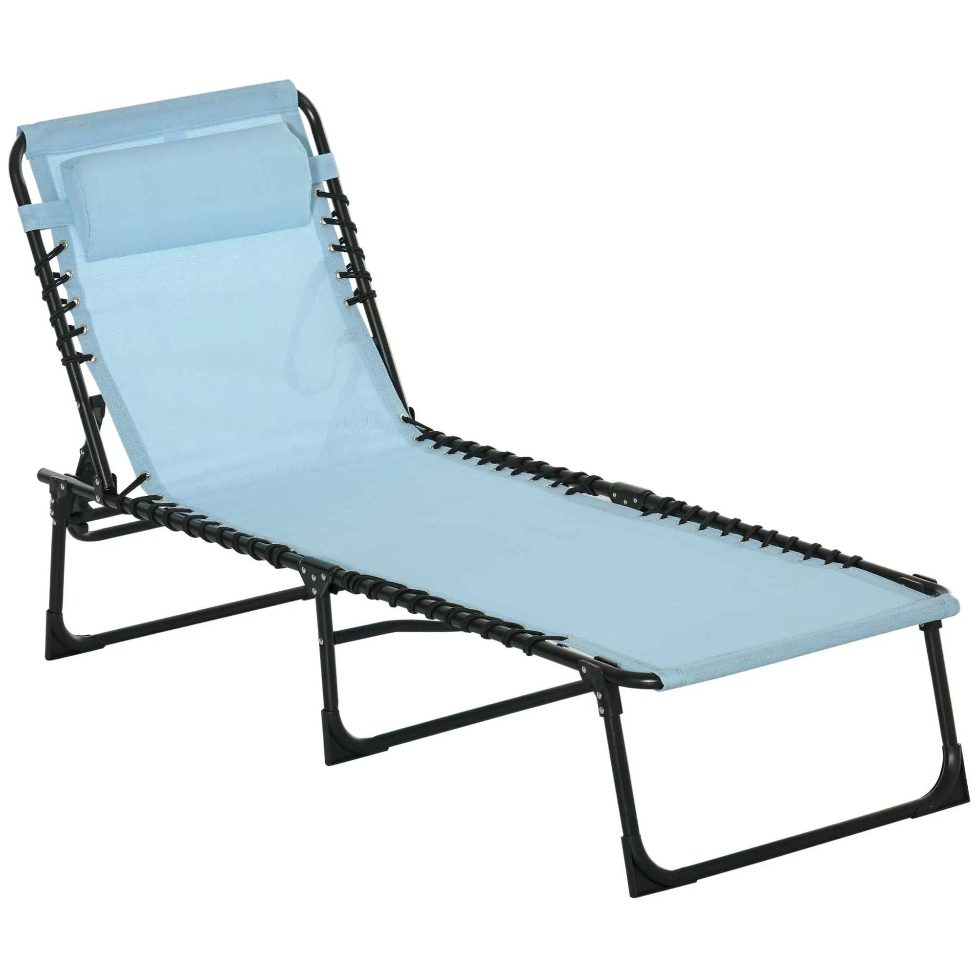 3 Position Reclining Beach Chair Chaise Lounge Folding Chair Comfort Ergonomic